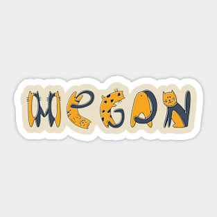 Megan | Girl Name | Cat Lover | Cat Illustration Sticker